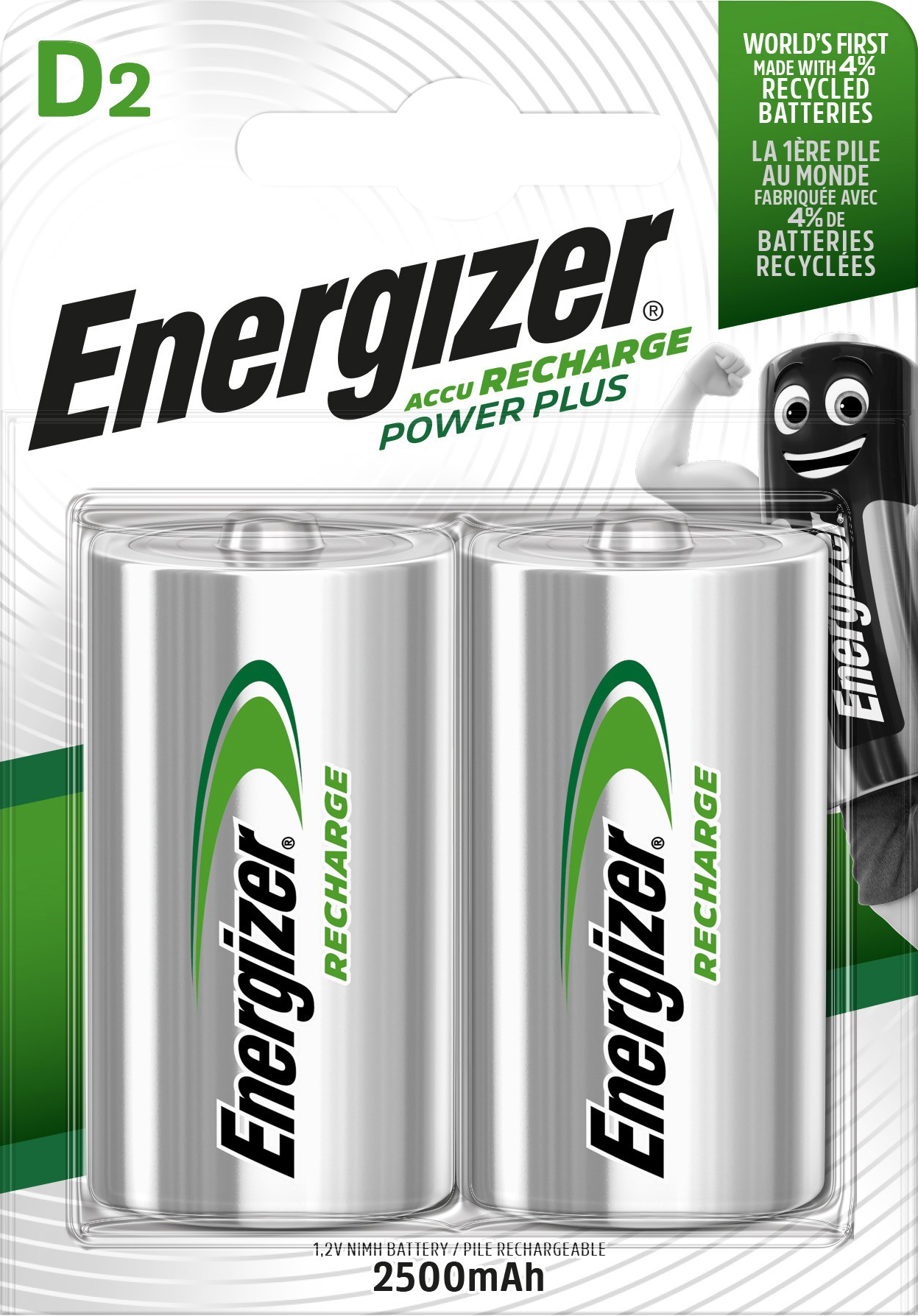 Аккумулятор ENERGIZER Power Plus NH50/D 2500mAh BL2 (блистер 2шт)