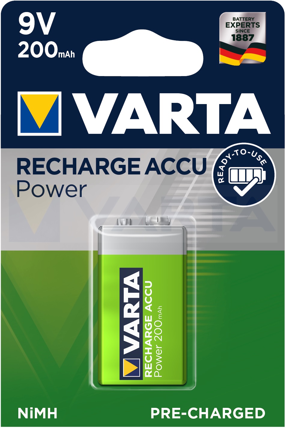 Аккумулятор VARTA POWER 9V 200mAh BL1 (блистер 1шт)