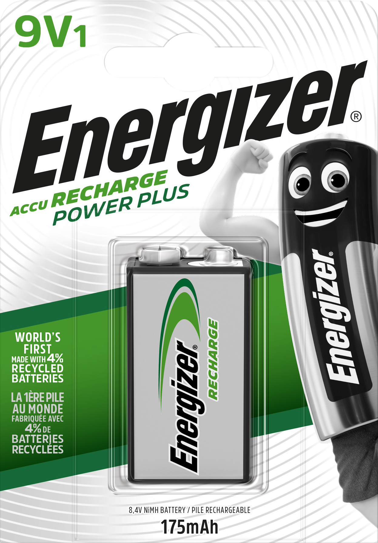 Аккумулятор Ni-MH  ENERGIZER Power Plus NH22/9V 175mAh BL1 - (блистер 1шт)